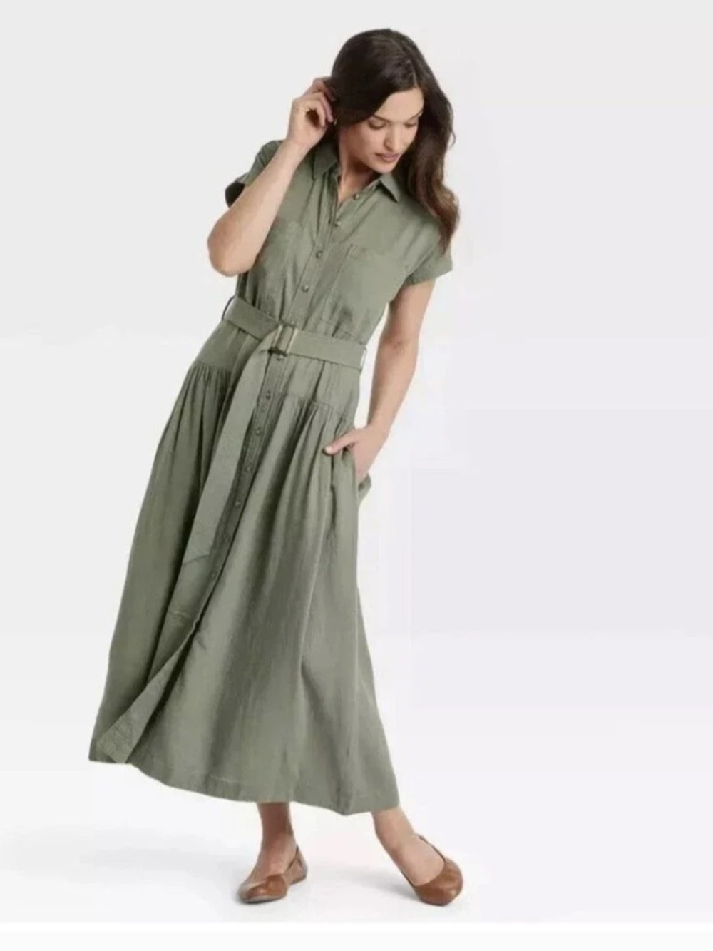 Universal Thread Linen Blend Collard Dress, size XL